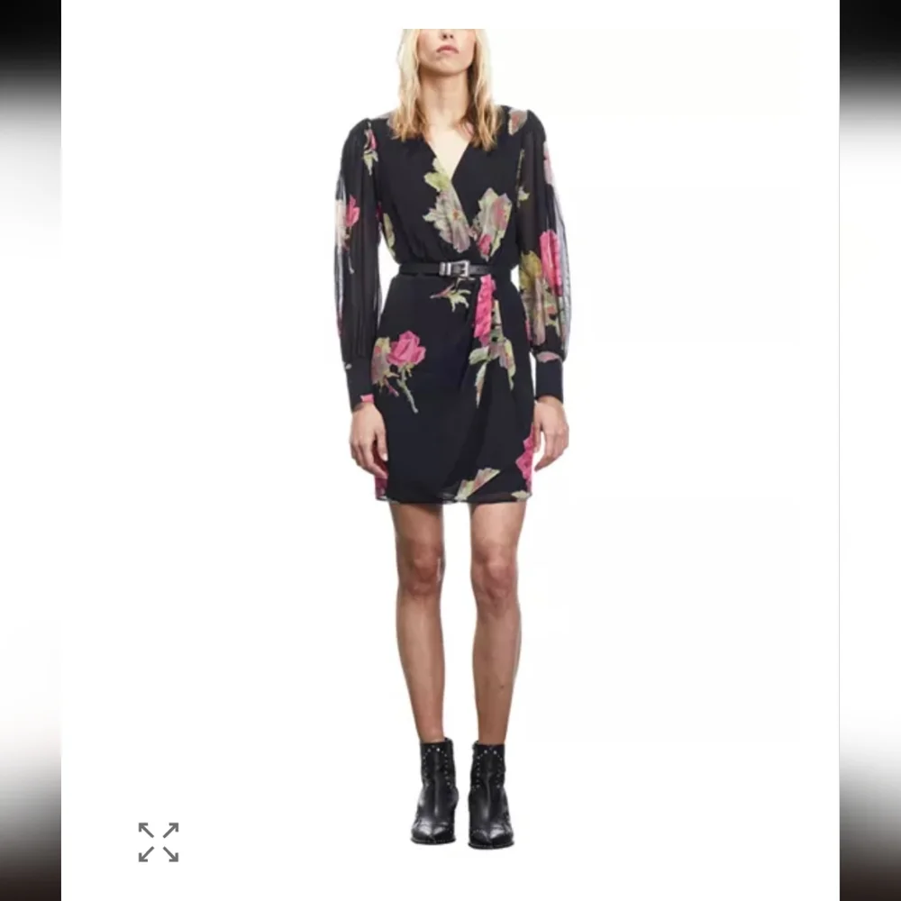 The Kooples Black Floral Mini Dress - Picture 2 of 4